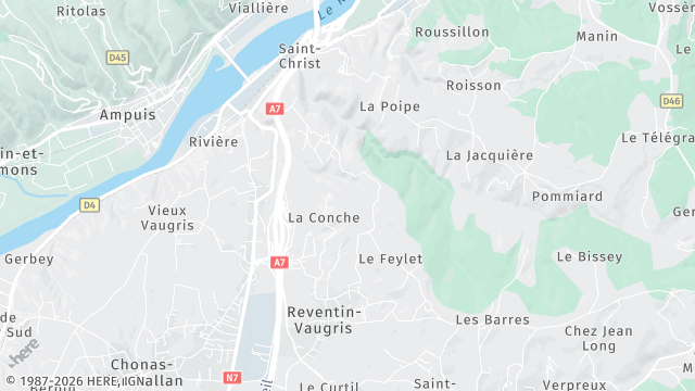 Carte de la zone d'intervention à Reventin-Vaugris