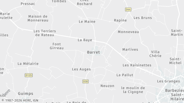 Carte de la zone d'intervention à Barret