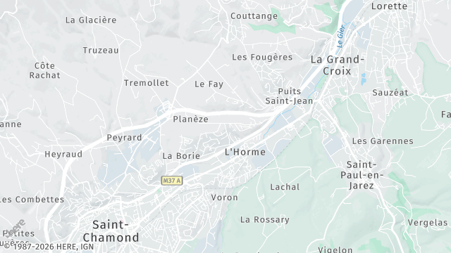 Carte de la zone d'intervention à L'Horme