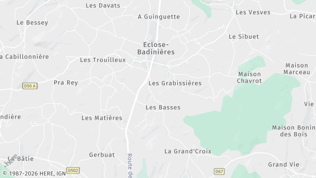 Carte de la zone d'intervention à Eclose-Badinières