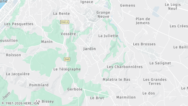 Carte de la zone d'intervention à Jardin