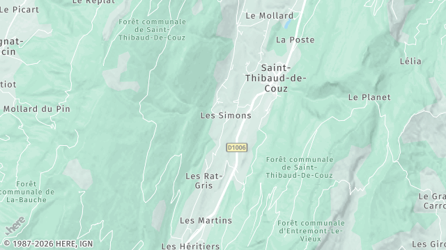 Carte de la zone d'intervention à Saint-Thibaud-de-Couz