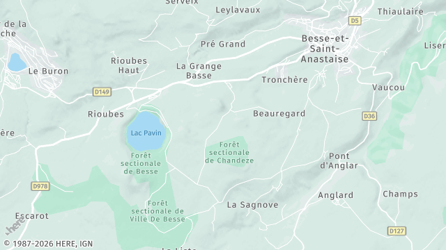 Carte de la zone d'intervention à Besse-et-Saint-Anastaise