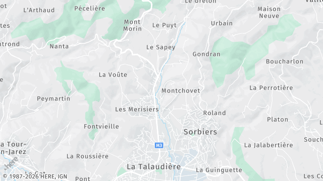 Carte de la zone d'intervention à Sorbiers