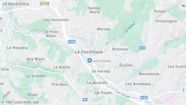Carte de la zone d'intervention à La Fouillouse