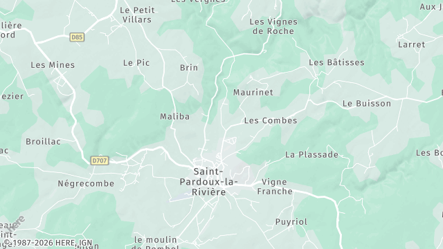 Carte de la zone d'intervention à Saint-Pardoux-la-Rivière