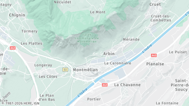 Carte de la zone d'intervention à Montmélian