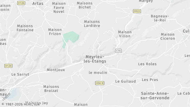 Carte de la zone d'intervention à Meyrieu-les-Étangs