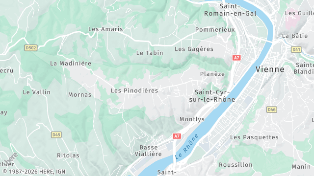 Carte de la zone d'intervention à Saint-Cyr-sur-le-Rhône