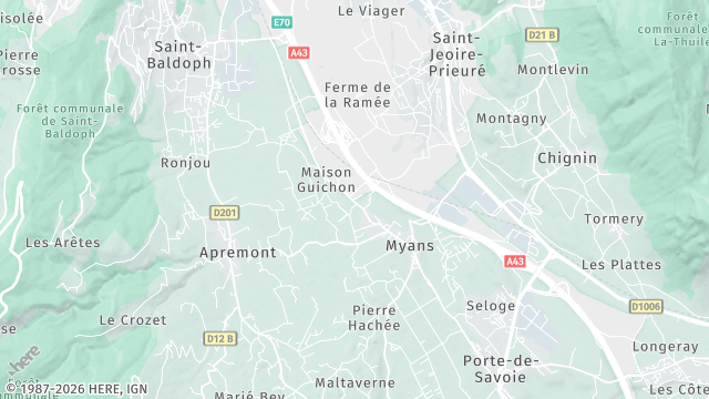 Carte de la zone d'intervention à Myans