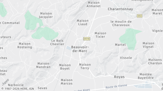 Carte de la zone d'intervention à Beauvoir-de-Marc