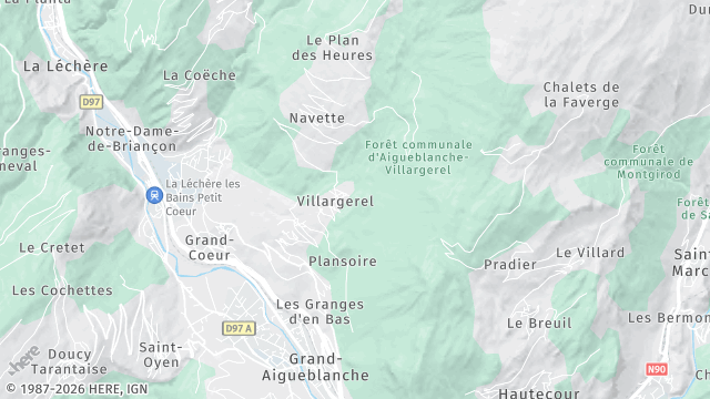 Carte de la zone d'intervention à Grand-Aigueblanche