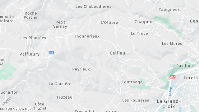 Carte de la zone d'intervention à Cellieu