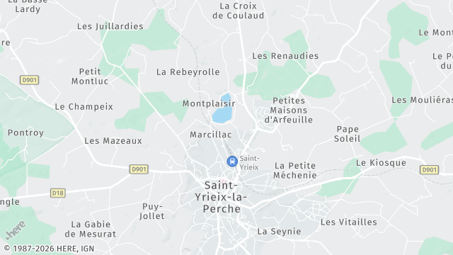 Carte de la zone d'intervention à Saint-Yrieix-la-Perche