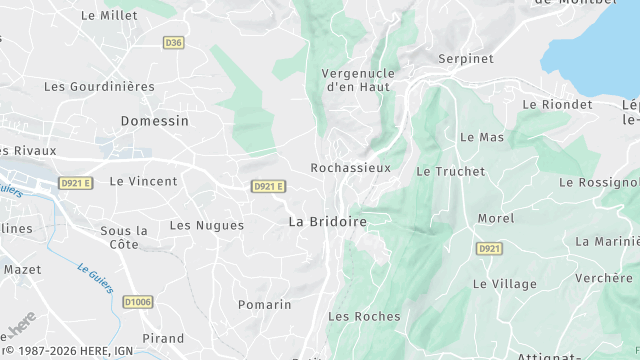 Carte de la zone d'intervention à La Bridoire