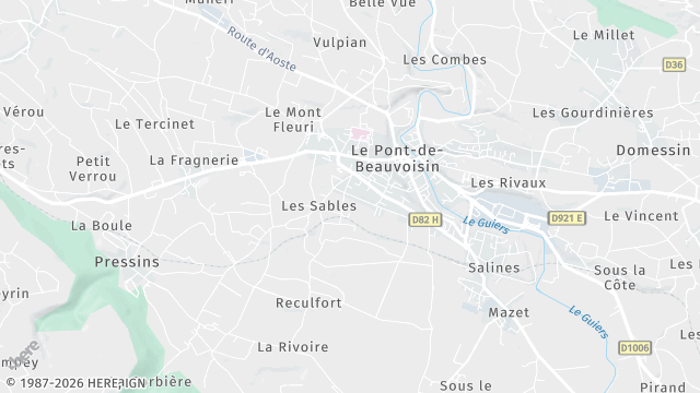 Carte de la zone d'intervention à Le Pont-de-Beauvoisin