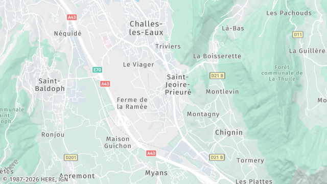 Carte de la zone d'intervention à Saint-Jeoire-Prieuré