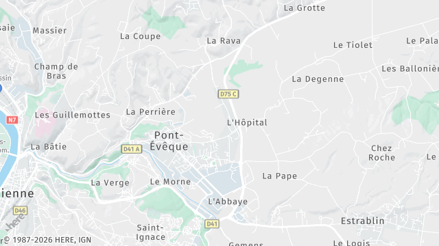 Carte de la zone d'intervention à Pont-Évêque