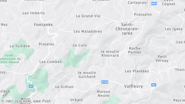 Carte de la zone d'intervention à Saint-Christo-en-Jarez