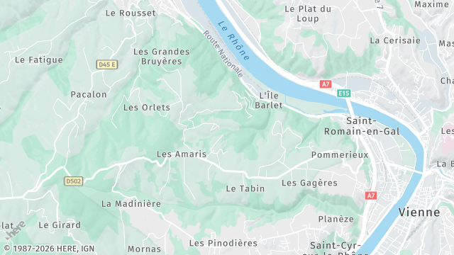 Carte de la zone d'intervention à Saint-Romain-en-Gal