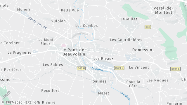 Carte de la zone d'intervention à Le Pont-de-Beauvoisin