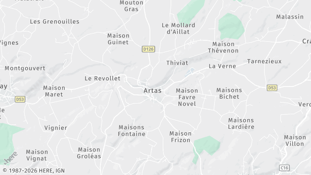Carte de la zone d'intervention à Artas