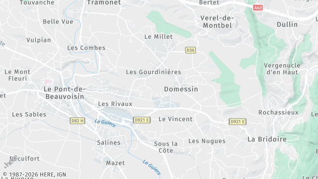 Carte de la zone d'intervention à Domessin