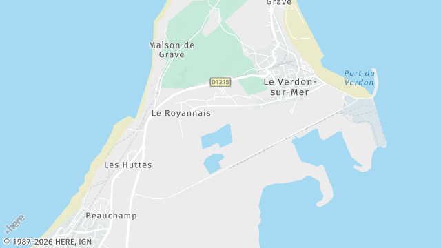 Carte de la zone d'intervention à Le Verdon-sur-Mer