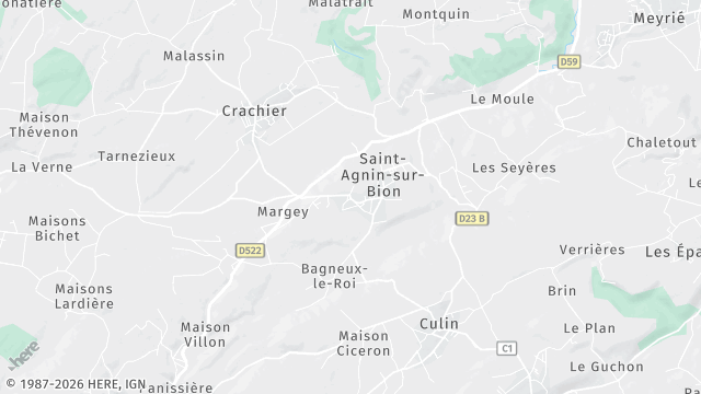 Carte de la zone d'intervention à Saint-Agnin-sur-Bion