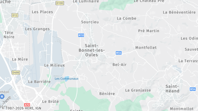Carte de la zone d'intervention à Saint-Bonnet-les-Oules