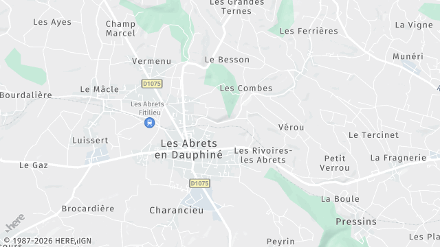 Carte de la zone d'intervention à Les Abrets en Dauphiné