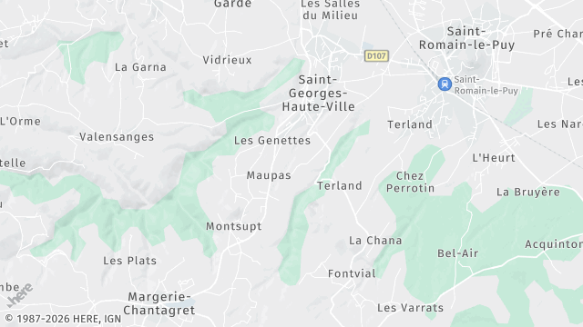 Carte de la zone d'intervention à Saint-Georges-Haute-Ville
