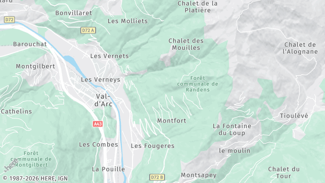 Carte de la zone d'intervention à Val-d'Arc