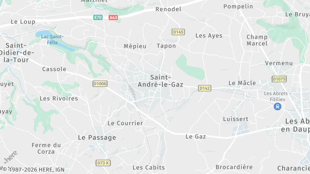 Carte de la zone d'intervention à Saint-André-le-Gaz