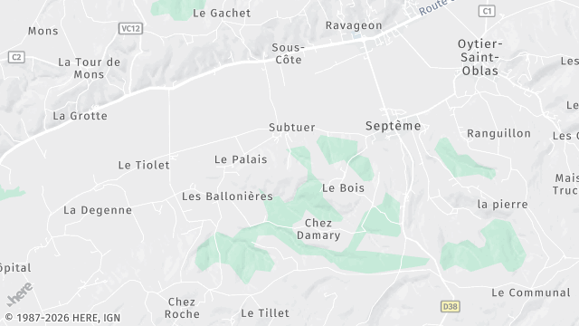 Carte de la zone d'intervention à Septème