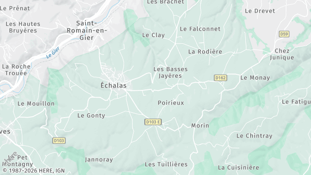 Carte de la zone d'intervention à Échalas