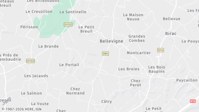 Carte de la zone d'intervention à Bellevigne