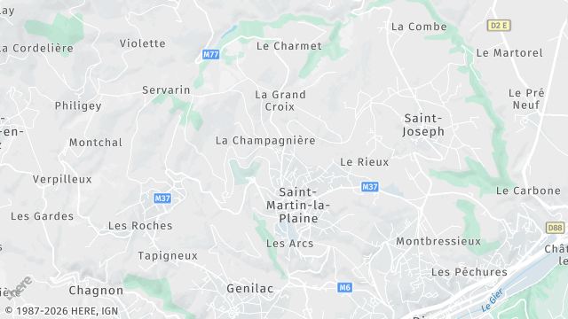 Carte de la zone d'intervention à Saint-Martin-la-Plaine