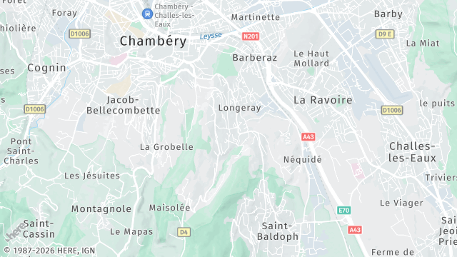 Carte de la zone d'intervention à Barberaz