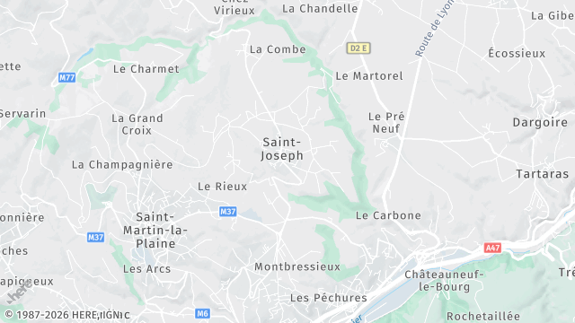 Carte de la zone d'intervention à Saint-Joseph
