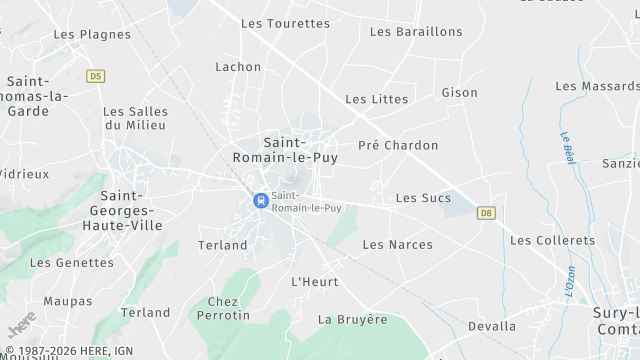 Carte de la zone d'intervention à Saint-Romain-le-Puy