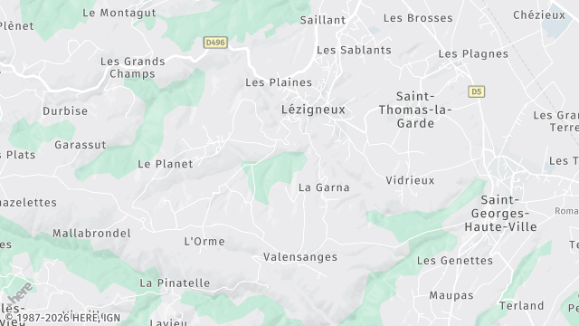 Carte de la zone d'intervention à Lézigneux