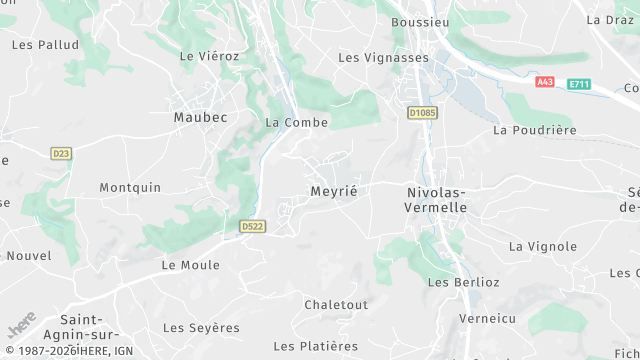 Carte de la zone d'intervention à Meyrié