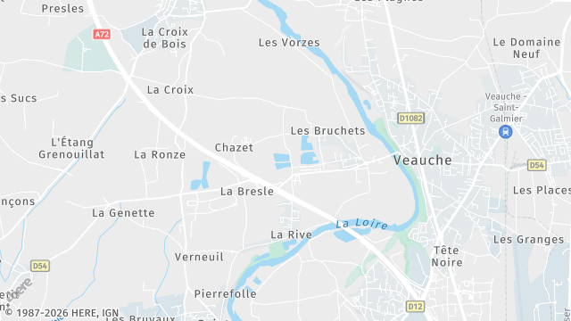 Carte de la zone d'intervention à Veauchette