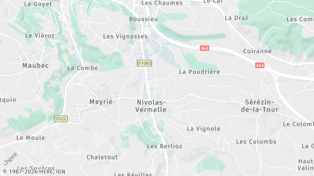 Carte de la zone d'intervention à Nivolas-Vermelle