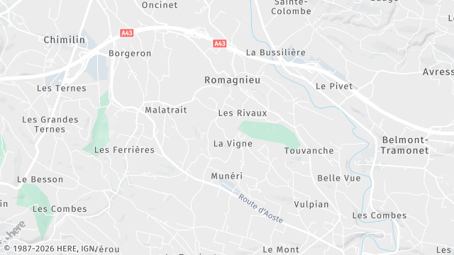 Carte de la zone d'intervention à Romagnieu