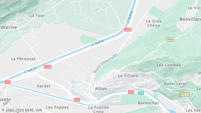 Carte de la zone d'intervention à Aiton