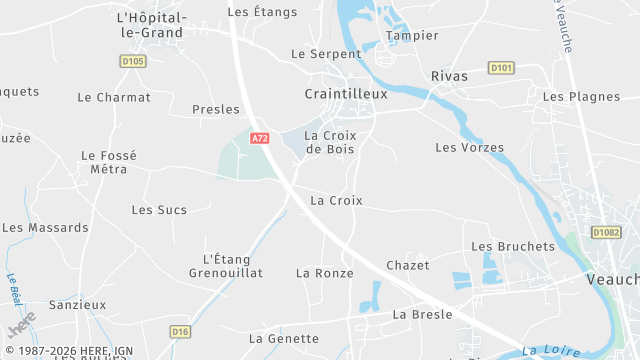 Carte de la zone d'intervention à Craintilleux
