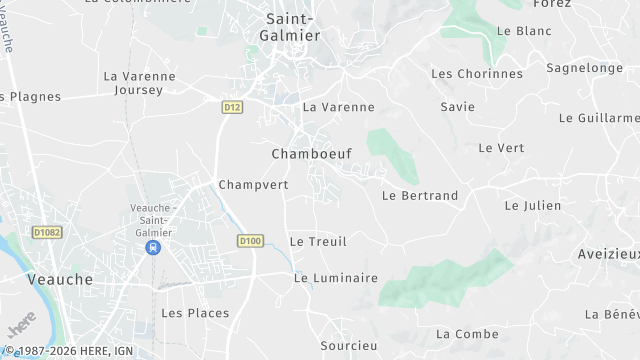 Carte de la zone d'intervention à Chambœuf