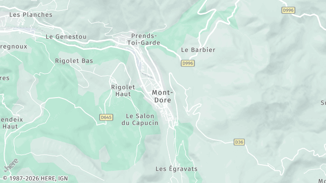 Carte de la zone d'intervention à Mont-Dore